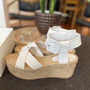 Celine white sandals - sz 39 worn once!